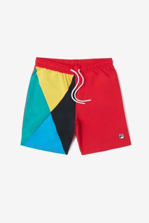 FILA Rhett Swim Shorts Red / Black,Mens Clothing | CA.WVRUYL215